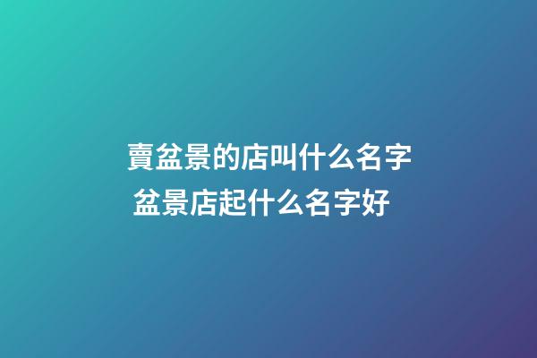 賣盆景的店叫什么名字 盆景店起什么名字好-第1張-店鋪起名-玄機派